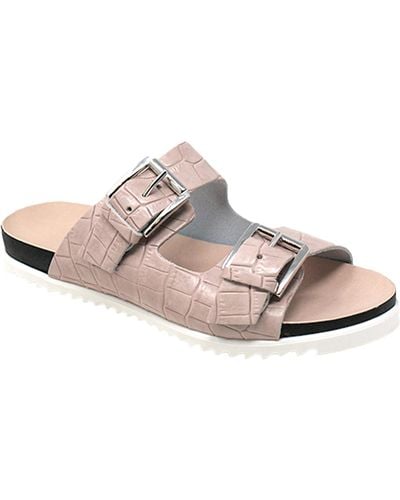 Charles David Lonnie Faux Leather Slip On Footbed Sandals - Pink