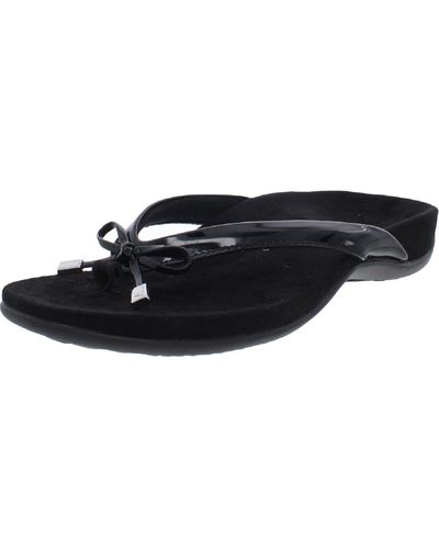 Vionic Bella Slip On Thong Sandals - Black