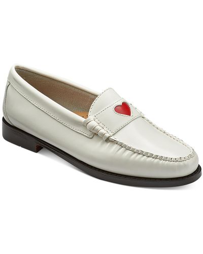G.H. Bass & Co. Whitneylove Leather Slip On Loafers - White