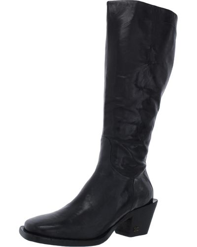 Sam Edelman Tamea Leather Square Toe Knee-high Boots - Black