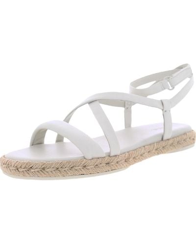 Vince Smith Leather Slingback Espadrilles - White