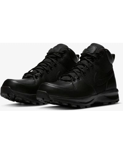 Nike Manoa 456975-001 Leather Mid Top Combat Boots Size Us 4 Tuf16 - Black