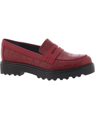Circus by Sam Edelman Desmond Embossed Slip-on Penny Loafers - Red