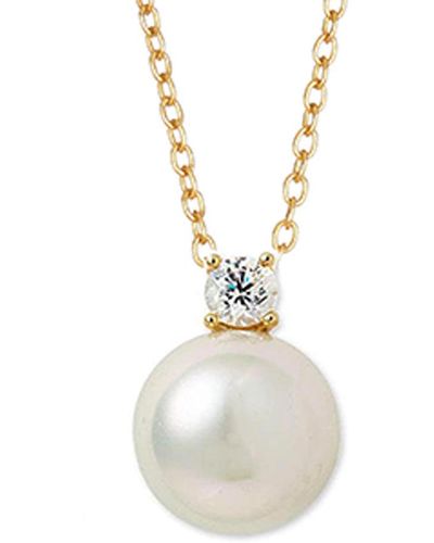 Savvy Cie Jewels Sterling Silver Swarovski Pearl Drop Pearl Pendant - White