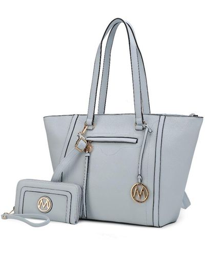 MKF Collection by Mia K Alexandra Vegan Leather 's Tote Bag - Blue