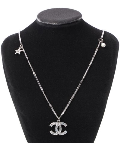 Chanel Coco Mark C21s Necklace Rhinestone - Black