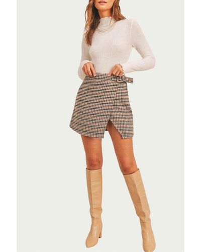Sadie & Sage Wool-blend Wrap Mini Skirt - Natural