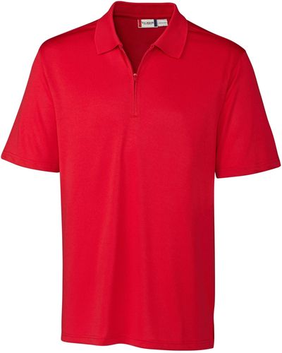 Clique Malmo Snag Proof Zip Polo Shirt - Red