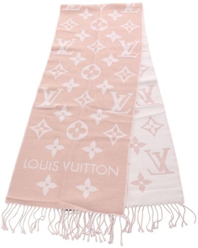 Louis Vuitton Lv Essential Beige Rose Scarf Wool Beige Off - Pink