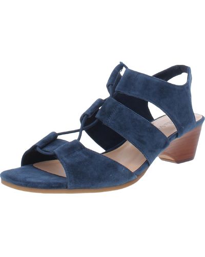 Bella Vita Suzette Suede Open Toe Wedge Sandals - Blue
