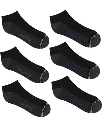 Nautica Athletic Low-cut Socks, 6-pack - Black