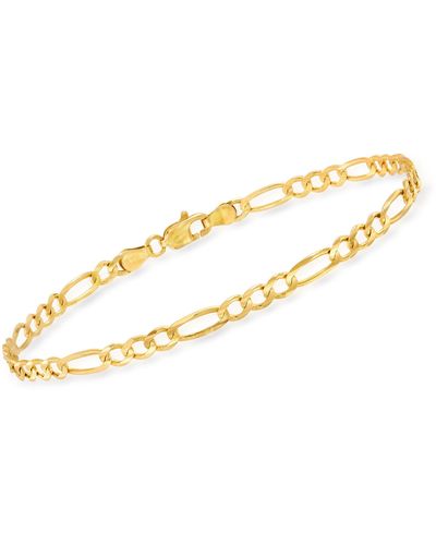 Ross-Simons 3.8mm 14kt Yellow Gold Figaro Chain Bracelet - Metallic