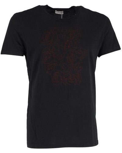 Dior Rose-print T-shirt - Black