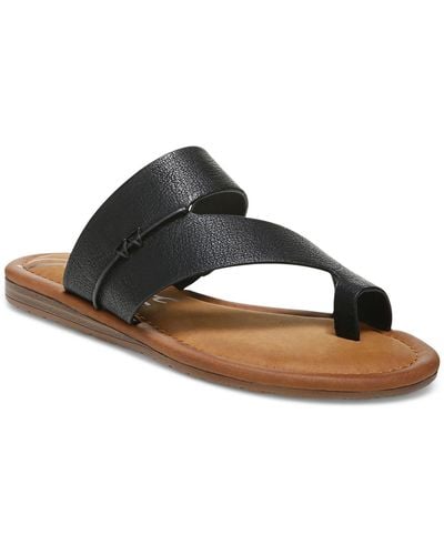 Zodiac Yuma2 Faux Leather Slip On Thong Sandals - Black