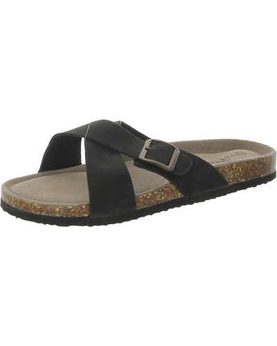 FatFace Lois Leather Slip On Slide Sandals - Brown