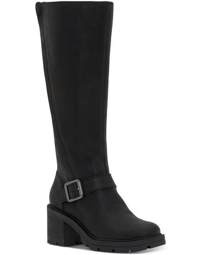 Lucky Brand Scoty Leather Pull On Knee-high Boots - Black