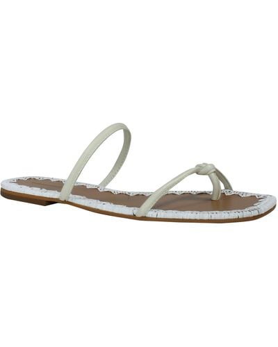 BCBGMAXAZRIA Bali Leather Flat Sandal - White