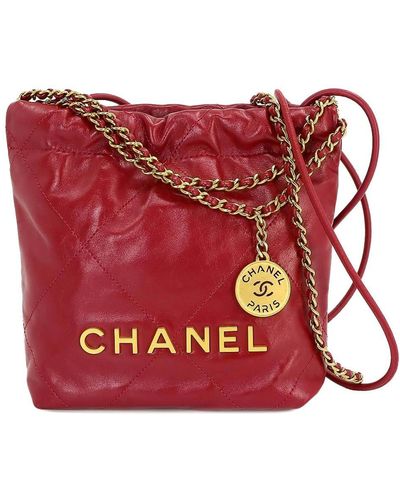 Chanel 22 Leather Shoulder Bag (pre-owned) - Red