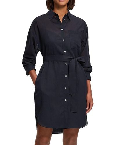 Theory Collar Mini Shirtdress - Blue