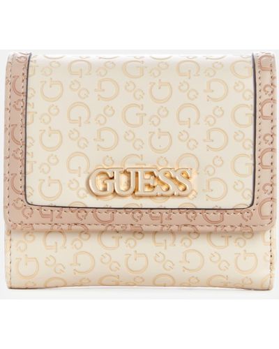 Guess Factory Zakaria Embossed Logo Trifold - Natural