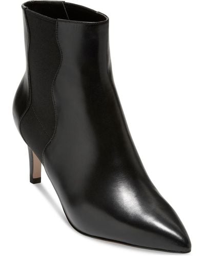 Cole Haan Vandam Leather Pointed Toe Ankle Boots - Black