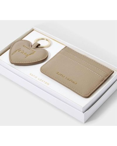 Katie Loxton Fabulous Friend Heart Keyring & Card Holder Set - White