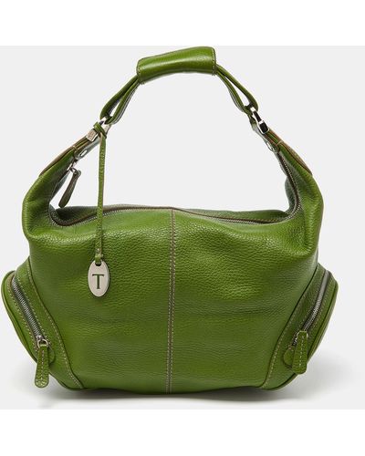 Tod's Leather Charlotte Hobo - Green