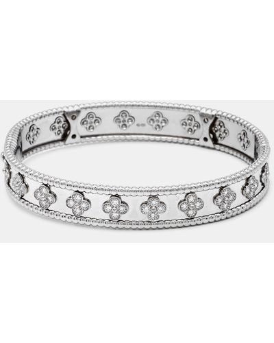 Van Cleef & Arpels Clover Diamonds 18k White Gold Bracelet L - Metallic
