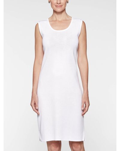 Misook Sleeveless Sheath Knit Dress - White