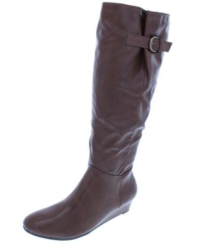 Style & Co. Rainne Faux Leather Knee-high Riding Boots - Purple
