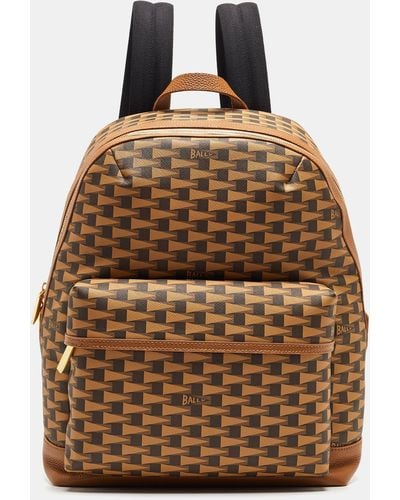 Bally Printed Coated Canvas Bord Trecky Backpack - Brown