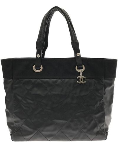 Chanel Canvas Tote Bag (pre-owned) in Black