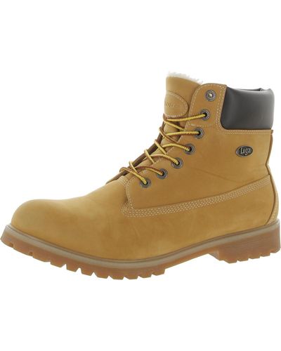 Lugz Convoy Faux Fur lugged Sole Ankle Boots - Natural