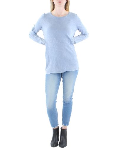 ATM Cotton Marled Blouse - Blue