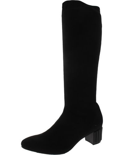 Nina Bam Faux Suede Tall Knee-high Boots - Black