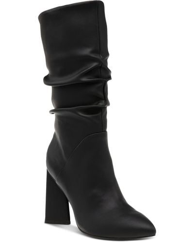 Dolce Vita Leather High Heel Mid-calf Boots - Black