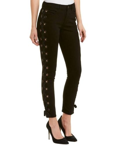 3x1 Lacy W25 Midway Skinny Lace Up Jeans Cropped In Black - Green