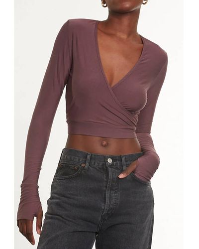 Commando Butter Wrap Top With Thumb Holes - Purple