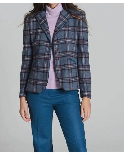 Bariloche Rose Plaid Wool Jacket - Blue