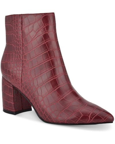Marc Fisher Retire 4 Snake Print Heels Ankle Boots - Purple