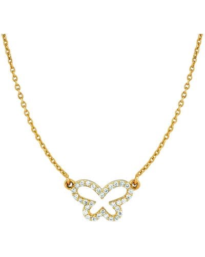 Ariana Rabbani Diamond Butterfly Necklace (small) Yellow - Metallic