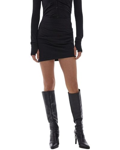 Helmut Lang Ruched Mini Skirt - Black