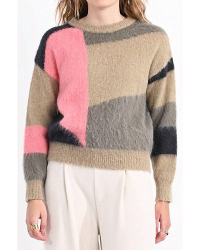 Molly Bracken Cortney Color Block Sweater In Multi Color - Multicolor