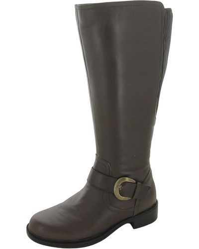 David Tate Branson Extra Wide Shaft Tall Riding Boots - Gray
