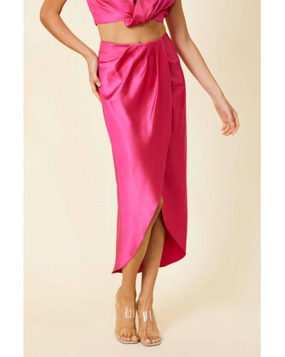 Line & Dot Lisa Midi Skirt - Pink