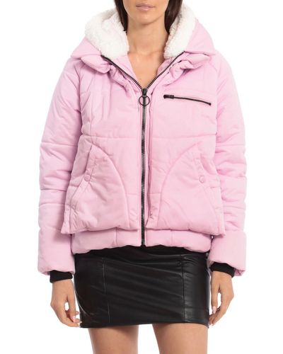 Avec Les Filles Cold Weather Warm Puffer Jacket - Pink