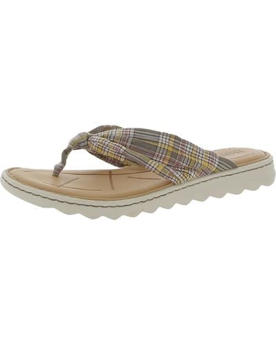 Born Tide Leather Thong Flat Sandals - Gray