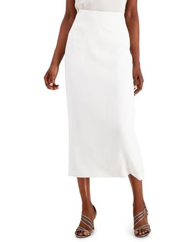 Kasper Office Wear Professional Straight Skirt - White