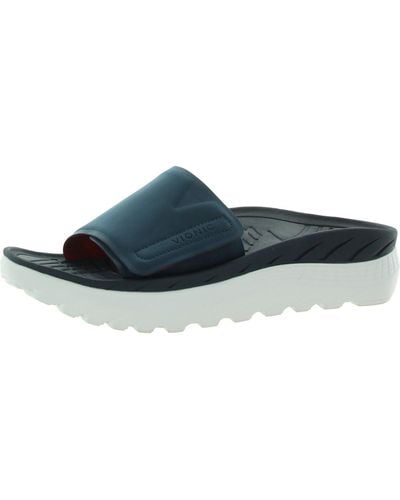Vionic Rejuvenate Slip On Comfort Slide Sandals - Blue