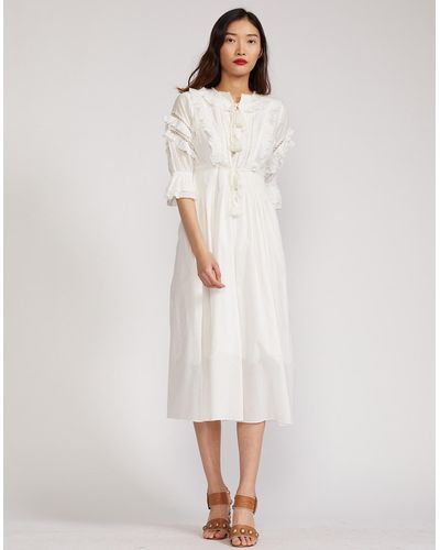 Cynthia Rowley Daliah Tassel Cotton Dress - White